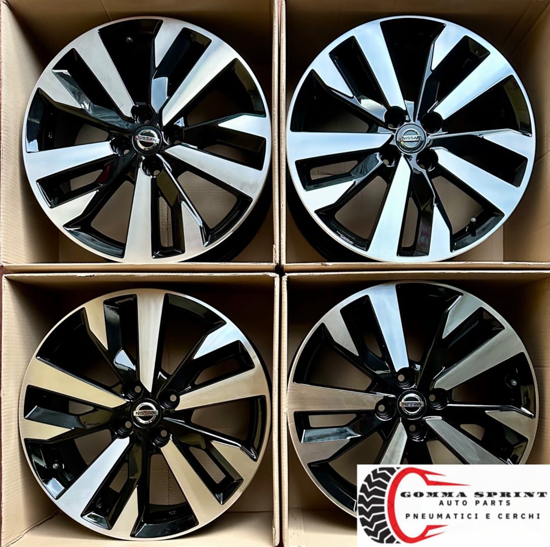 4 CERCHI IN LEGA ORIGINALI R17 NISSAN MICRA NEW NERO LUCIDO DIAMANTATO (PARI AL NUOVO) - immagine 5