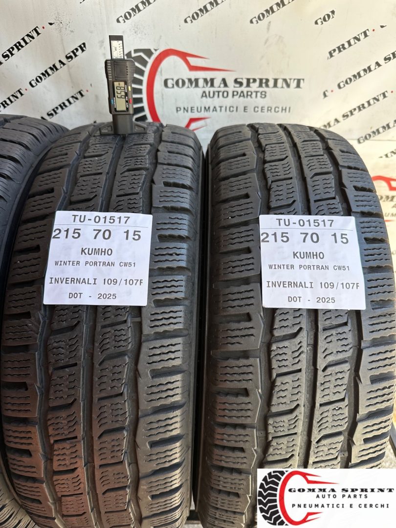 4 PNEUMATICI 215/70 R15C KUMHO INVERNALI - immagine 5