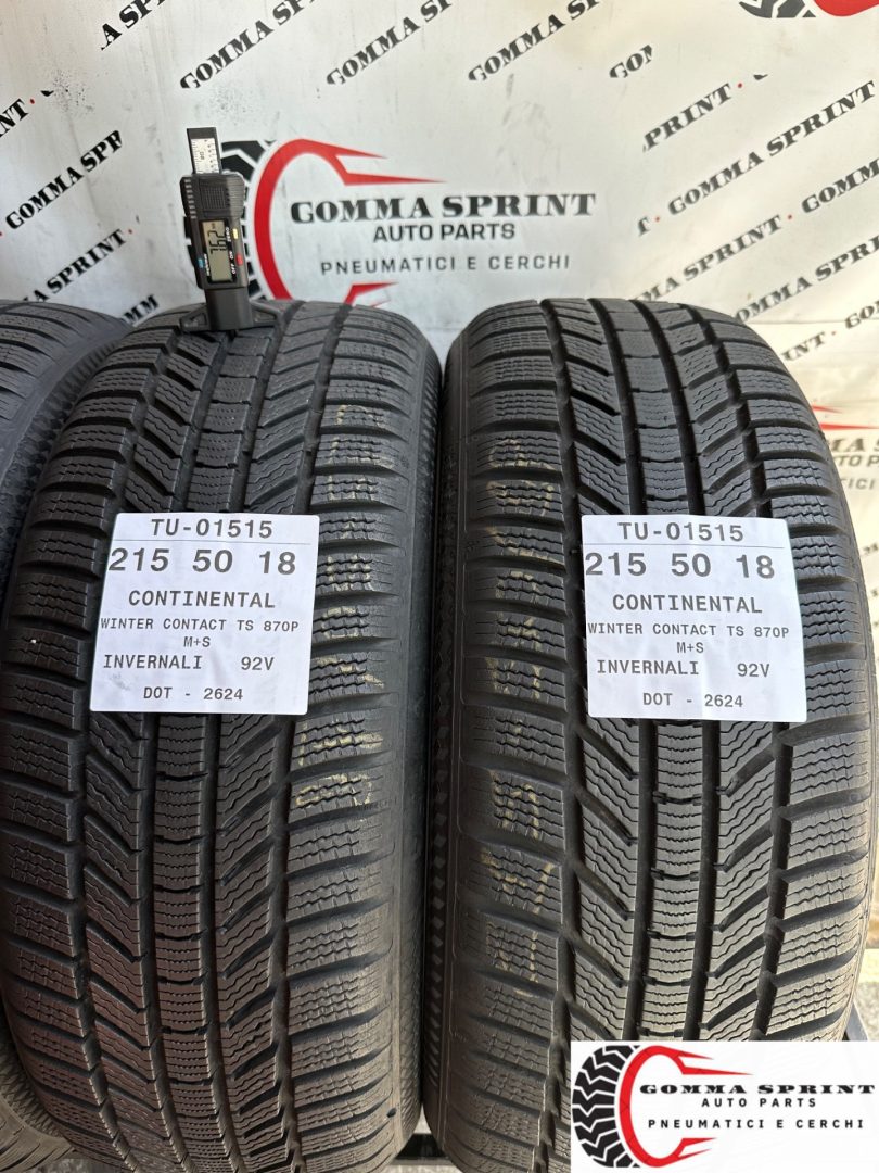 4 PNEUMATICI 215/50 R18 CONTINENTAL INVERNALI KM0 - immagine 5
