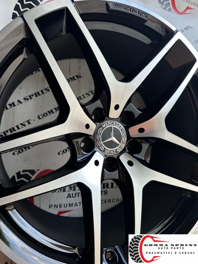 4 CERCHI IN LEGA ORIGINALI RAGGIO 19 MERCEDES GLC AMG COUPE' NERO LUCIDO DIAMANTATO (PARI AL NUOVO) - immagine 5