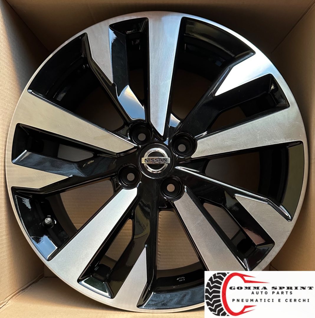 4 CERCHI IN LEGA ORIGINALI R17 NISSAN MICRA NEW NERO LUCIDO DIAMANTATO (PARI AL NUOVO) - immagine 6