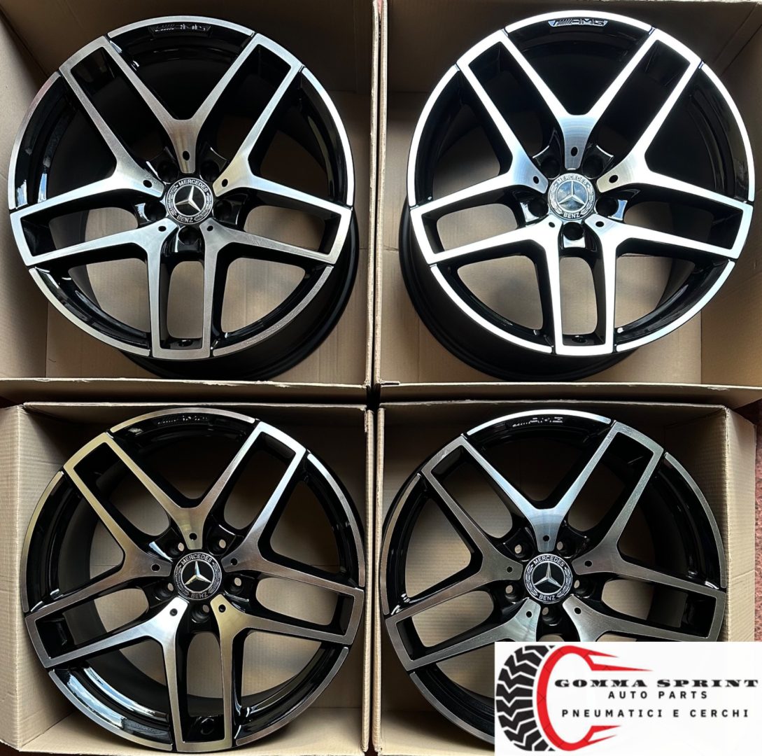 4 CERCHI IN LEGA ORIGINALI RAGGIO 19 MERCEDES GLC AMG COUPE' NERO LUCIDO DIAMANTATO (PARI AL NUOVO) - immagine 6