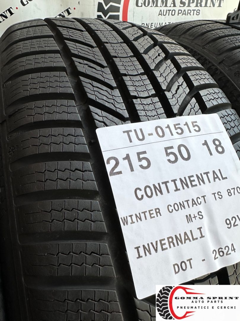 4 PNEUMATICI 215/50 R18 CONTINENTAL INVERNALI KM0 - immagine 7