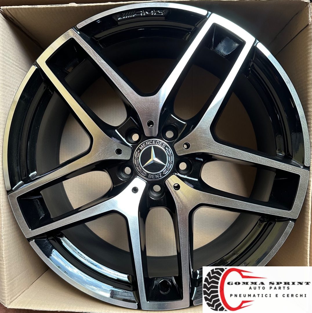 4 CERCHI IN LEGA ORIGINALI RAGGIO 19 MERCEDES GLC AMG COUPE' NERO LUCIDO DIAMANTATO (PARI AL NUOVO) - immagine 7