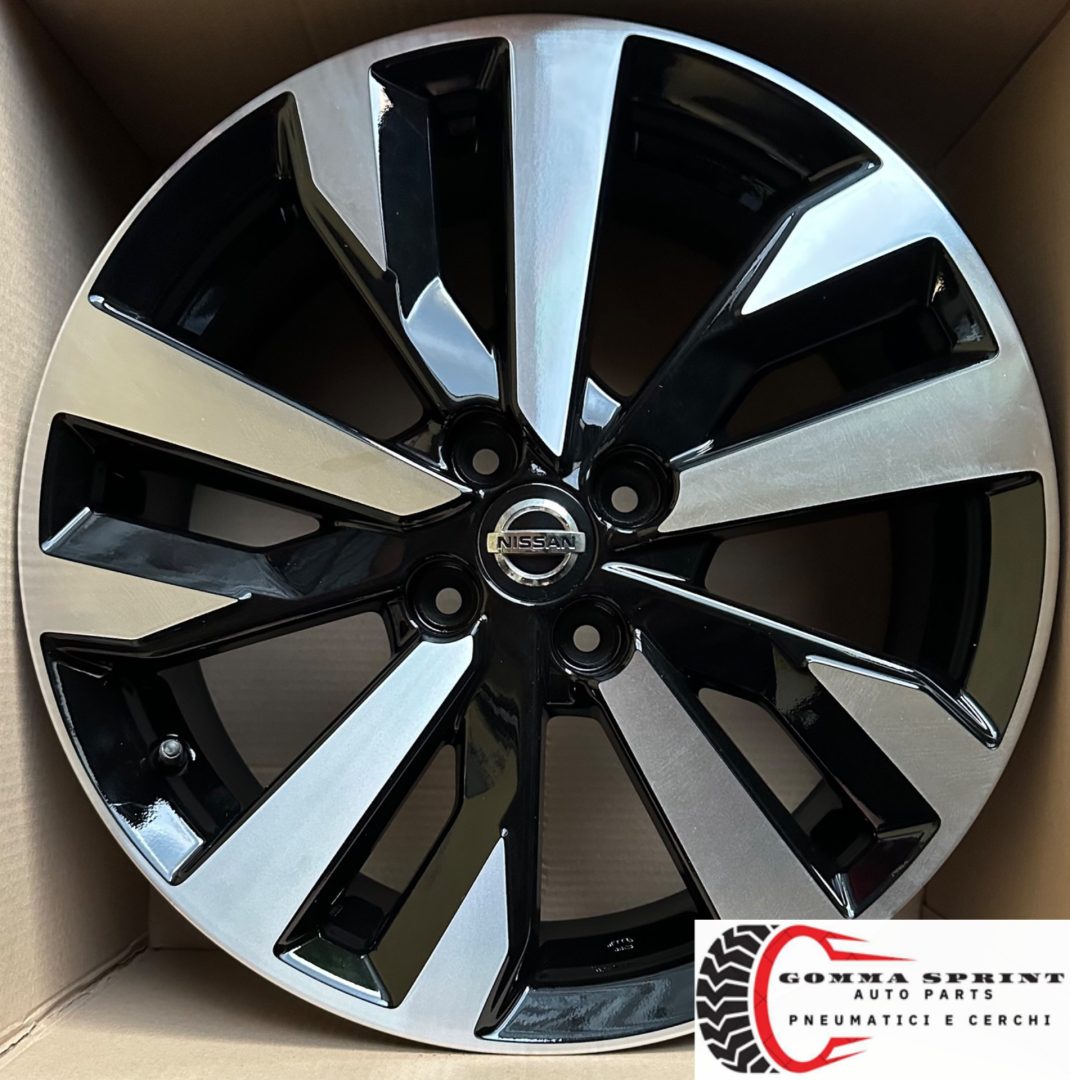 4 CERCHI IN LEGA ORIGINALI R17 NISSAN MICRA NEW NERO LUCIDO DIAMANTATO (PARI AL NUOVO) - immagine 8