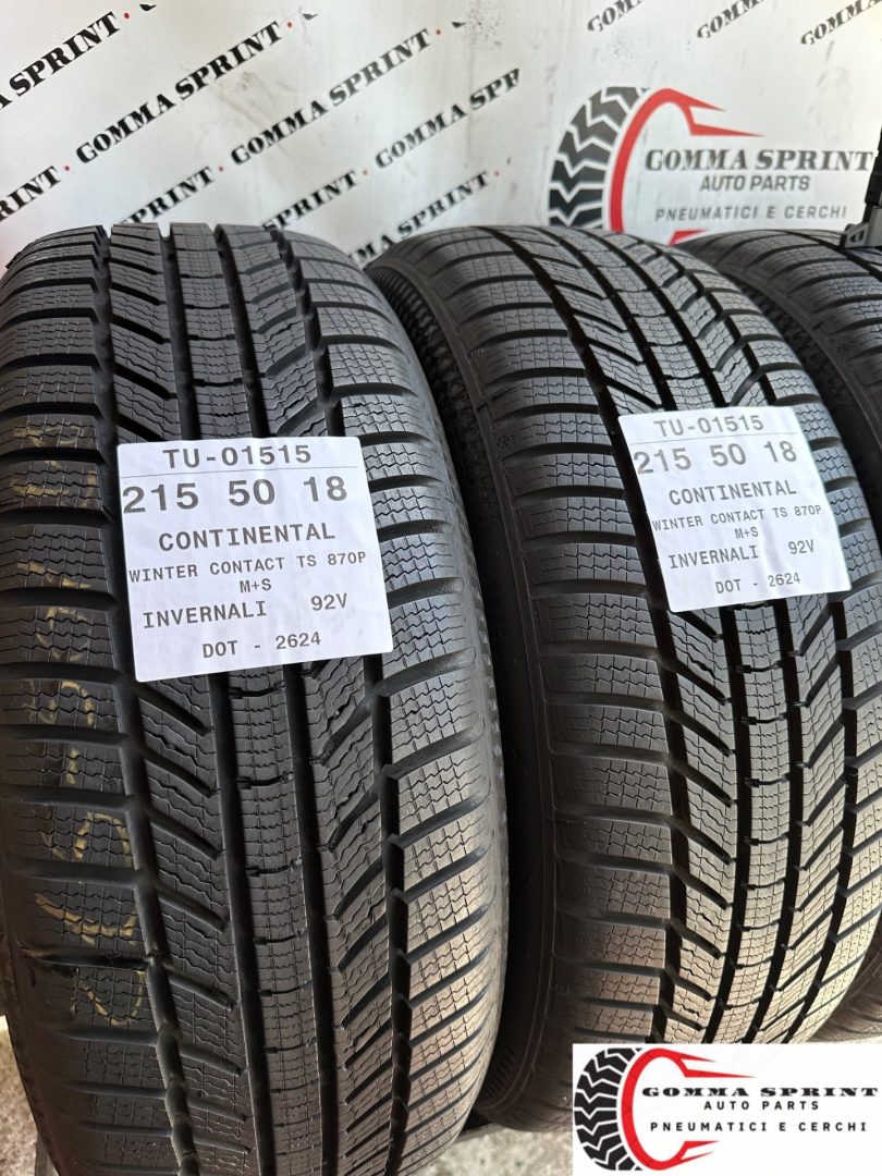 4 PNEUMATICI 215/50 R18 CONTINENTAL INVERNALI KM0 - immagine 8