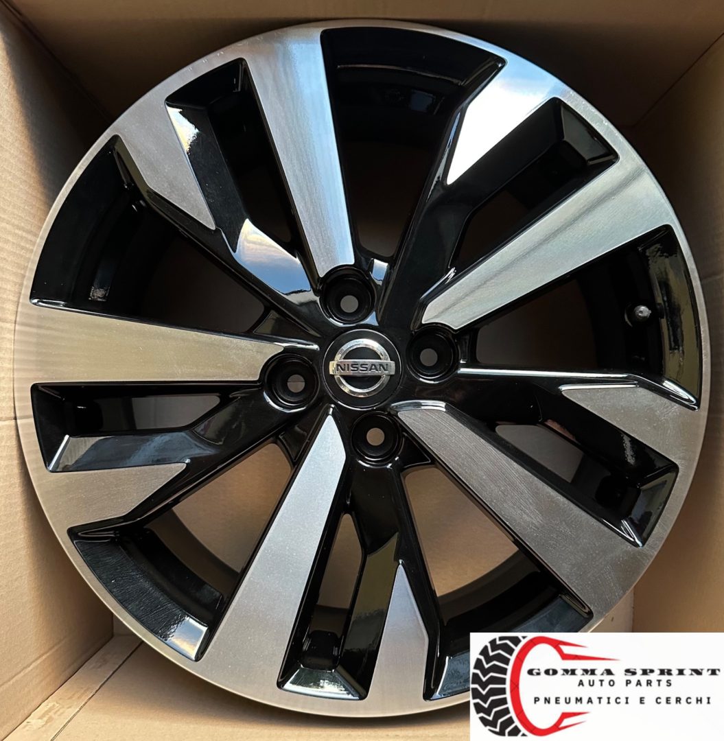 4 CERCHI IN LEGA ORIGINALI R17 NISSAN MICRA NEW NERO LUCIDO DIAMANTATO (PARI AL NUOVO) - immagine 9