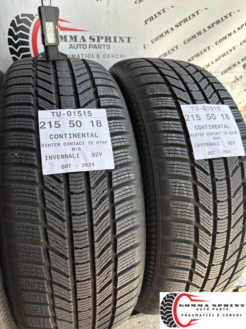 4 PNEUMATICI 215/50 R18 CONTINENTAL INVERNALI KM0 - immagine 9