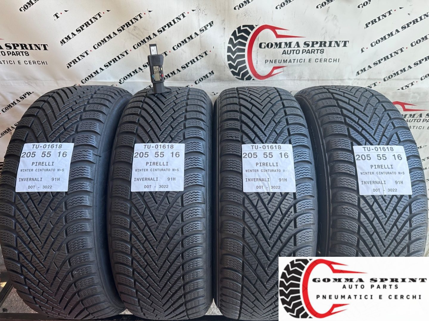 4 PNEUMATICI 205/55 R16 PIRELLI INVERNALI 90%