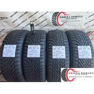4 PNEUMATICI 195/55 R16 PIRELLI INVERNALI 90%