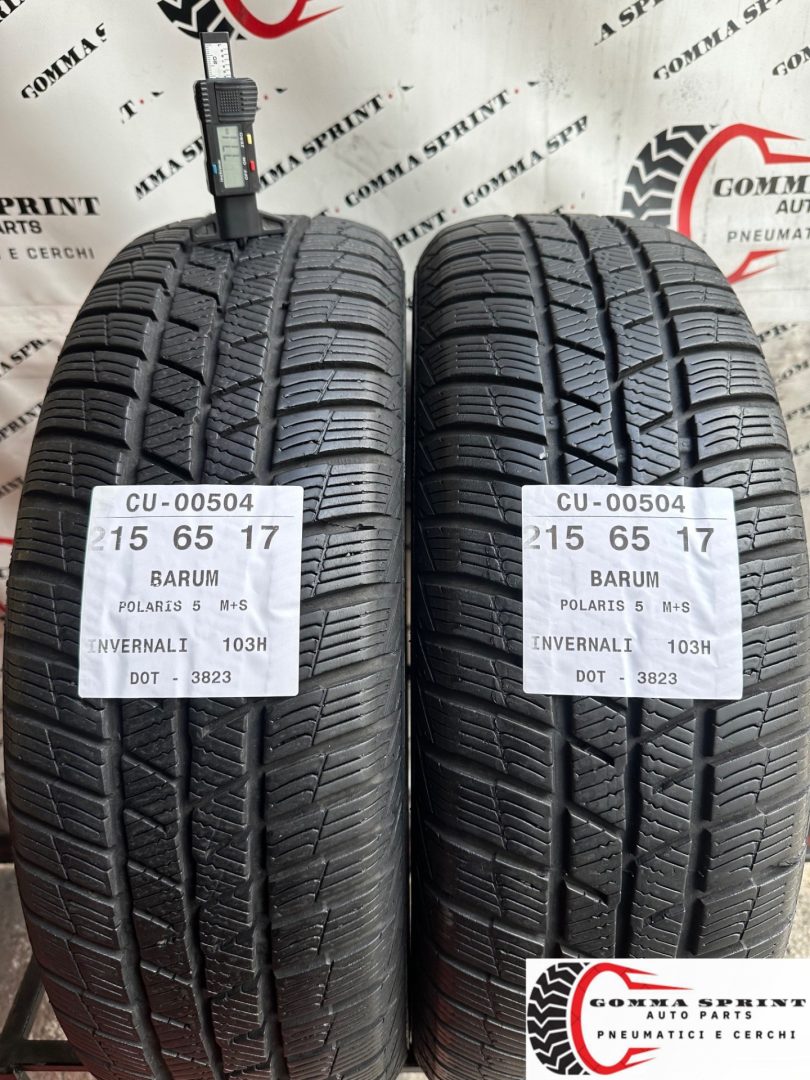 2 PNEUMATICI 215/65 R17 BARUM INVERNALI 90%