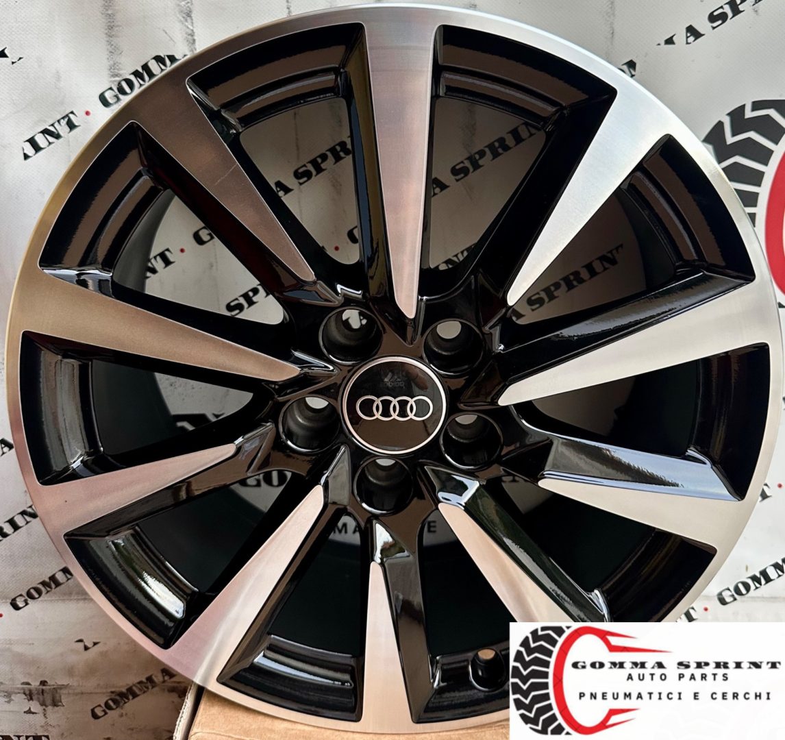 4 CERCHI IN LEGA ORIGINALI RAGGIO 16 AUDI A1 NEW NERO LUCIDO DIAMANTATO (PARI AL NUOVO)