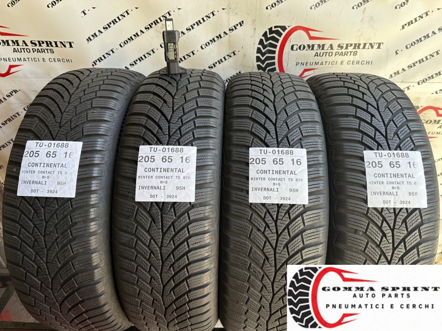 4 PNEUMATICI 205/65 R16 CONTINENTAL INVERNALI