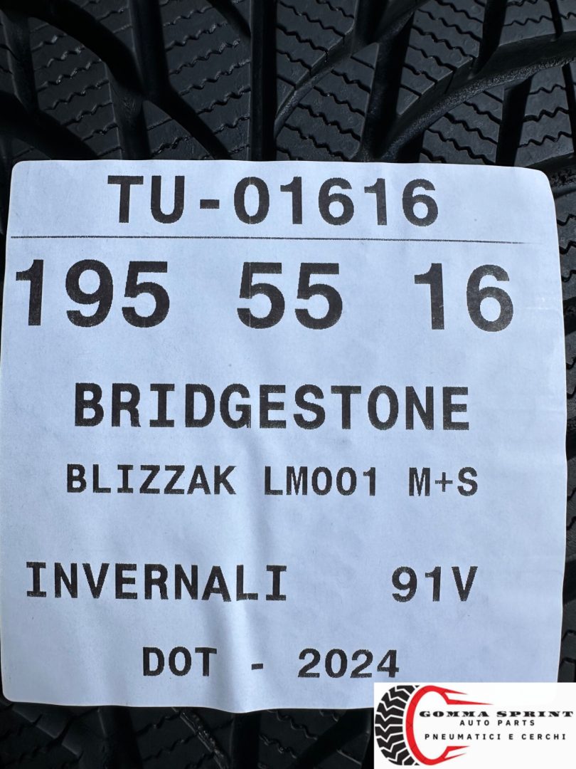 4 PNEUMATICI 195/55 R16 BRIDGESTONE INVERNALI KM0 - immagine 11