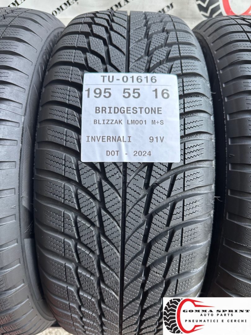 4 PNEUMATICI 195/55 R16 BRIDGESTONE INVERNALI KM0 - immagine 2