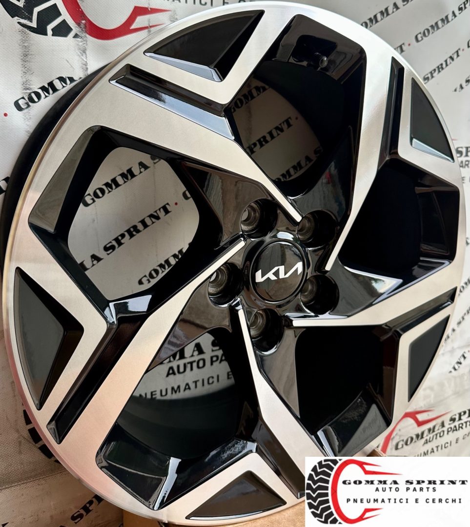4 CERCHI IN LEGA ORIGINALI RAGGIO 17 KIA SPORTAGE NEW NERO LUCIDO DIAMANTATO (PARI AL NUOVO) - immagine 2