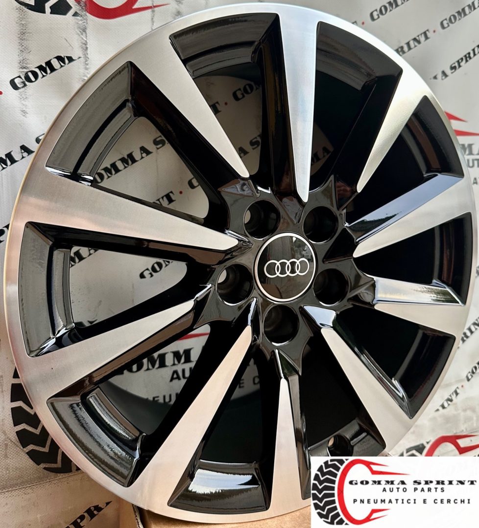 4 CERCHI IN LEGA ORIGINALI RAGGIO 16 AUDI A1 NEW NERO LUCIDO DIAMANTATO (PARI AL NUOVO) - immagine 2