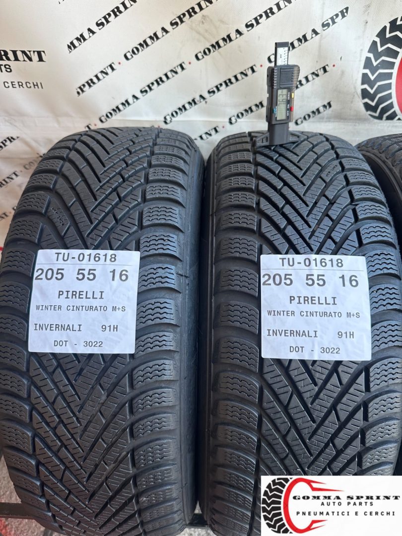 4 PNEUMATICI 205/55 R16 PIRELLI INVERNALI 90% - immagine 3