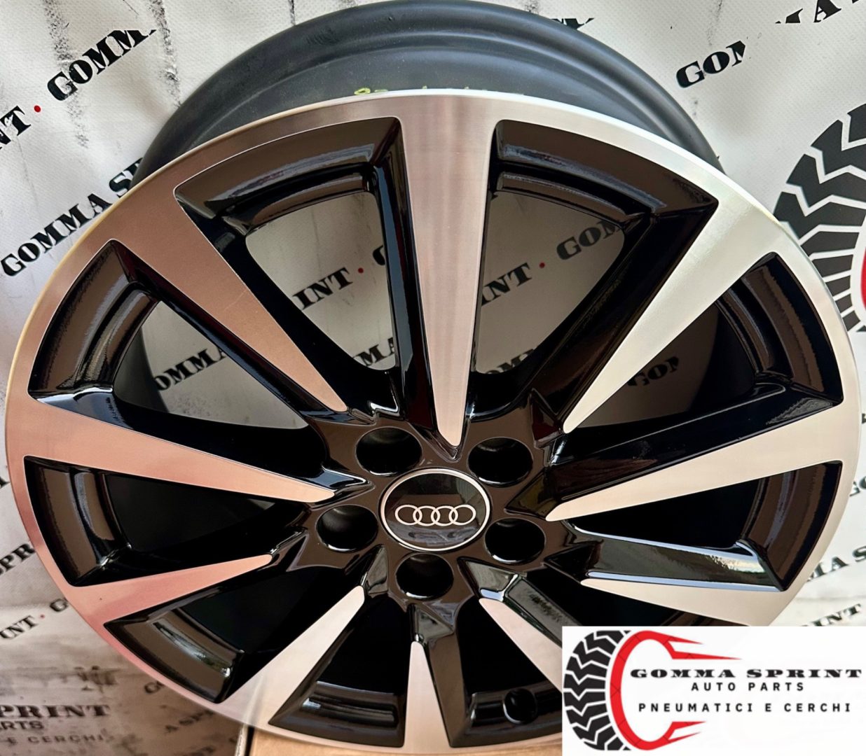 4 CERCHI IN LEGA ORIGINALI RAGGIO 16 AUDI A1 NEW NERO LUCIDO DIAMANTATO (PARI AL NUOVO) - immagine 3