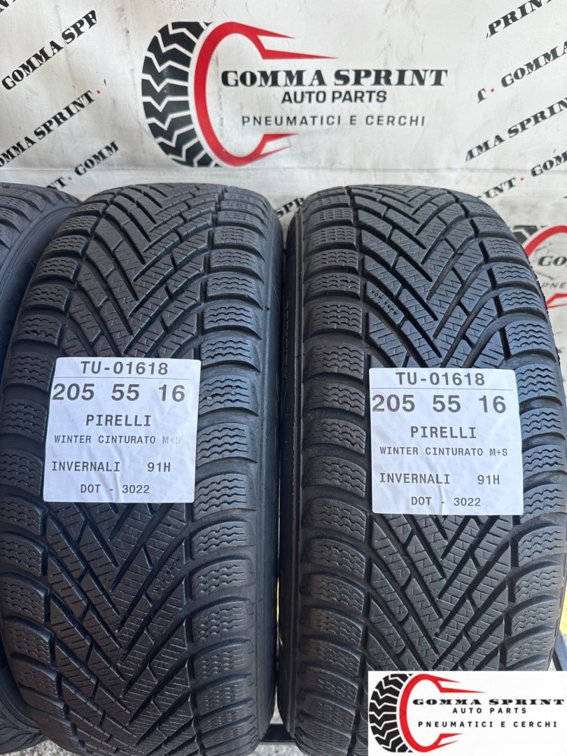 4 PNEUMATICI 205/55 R16 PIRELLI INVERNALI 90% - immagine 4