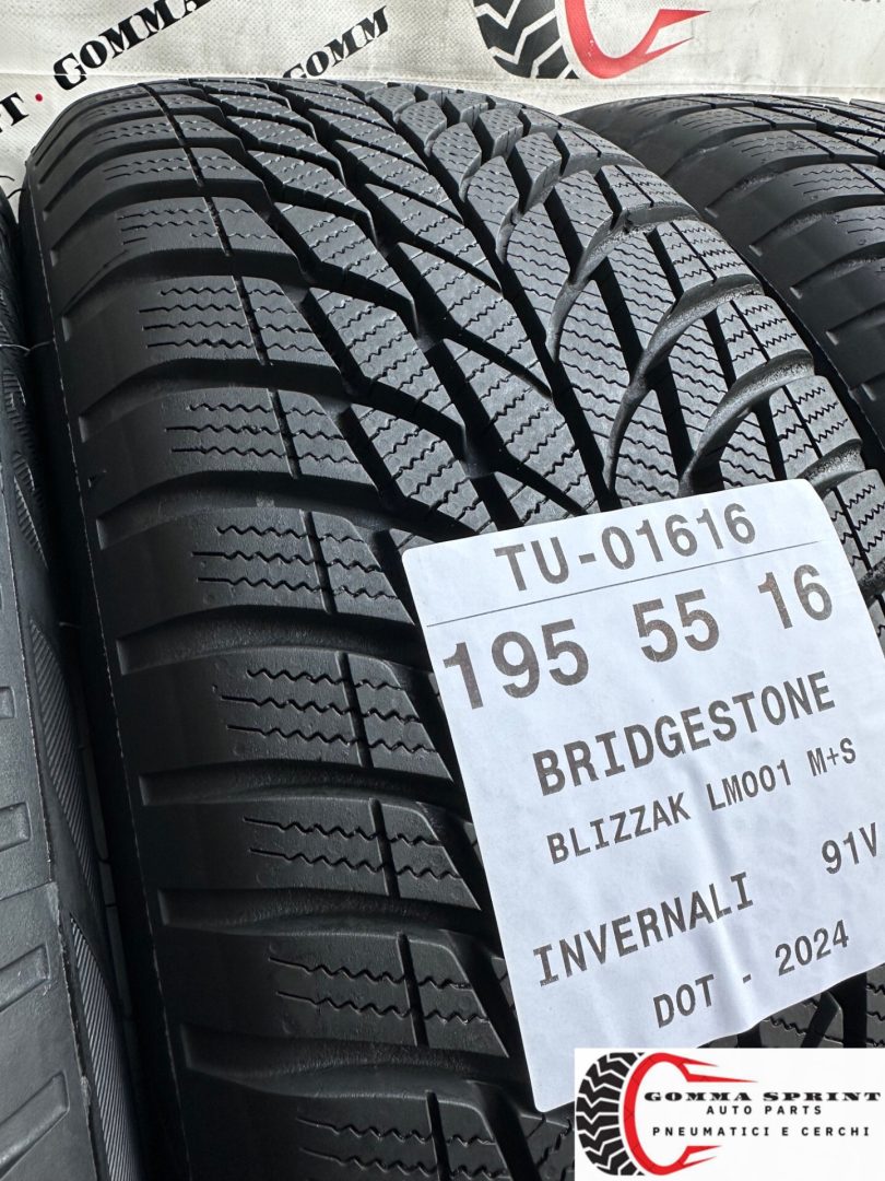 4 PNEUMATICI 195/55 R16 BRIDGESTONE INVERNALI KM0 - immagine 5