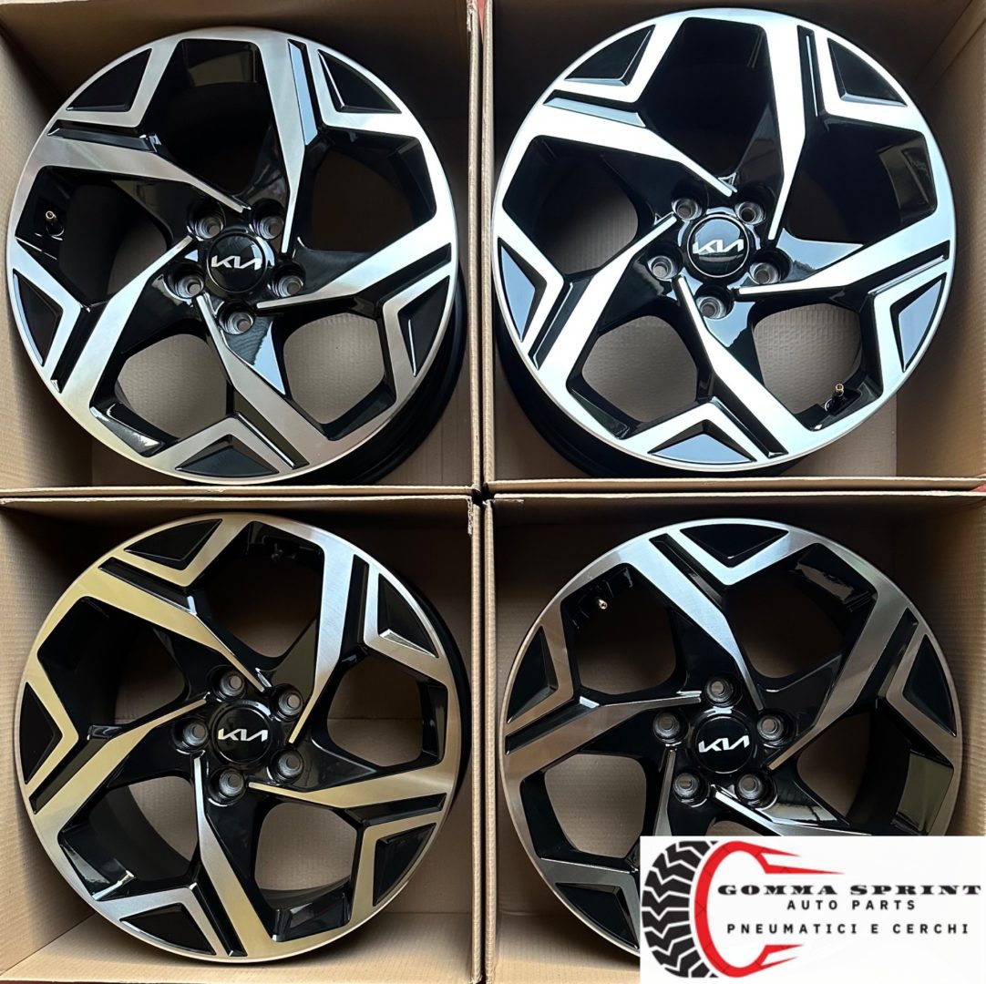 4 CERCHI IN LEGA ORIGINALI RAGGIO 17 KIA SPORTAGE NEW NERO LUCIDO DIAMANTATO (PARI AL NUOVO) - immagine 5