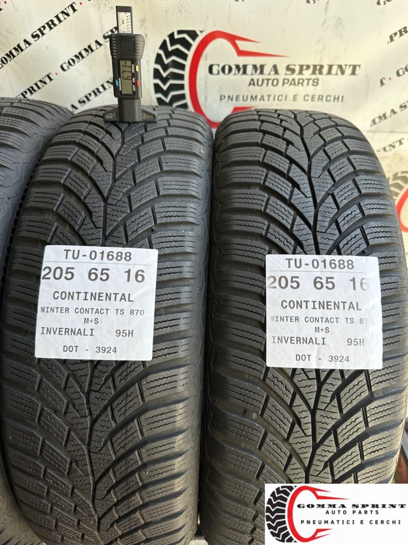 4 PNEUMATICI 205/65 R16 CONTINENTAL INVERNALI - immagine 5