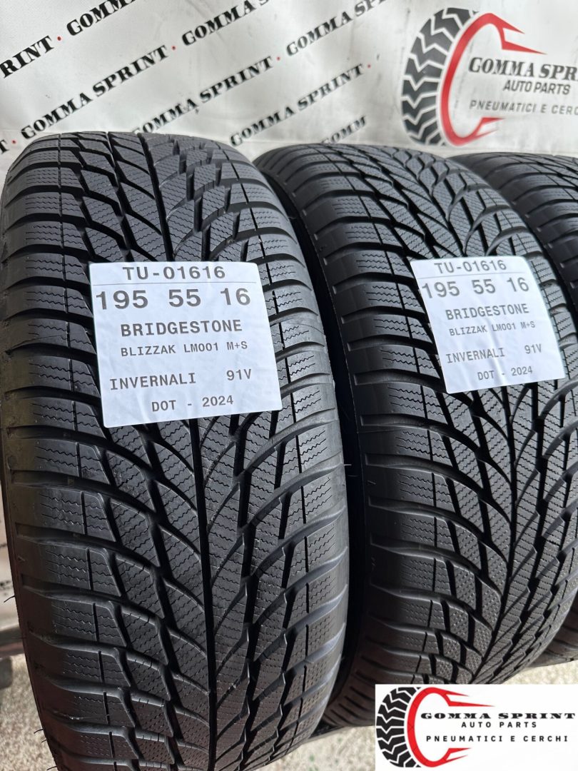 4 PNEUMATICI 195/55 R16 BRIDGESTONE INVERNALI KM0 - immagine 6