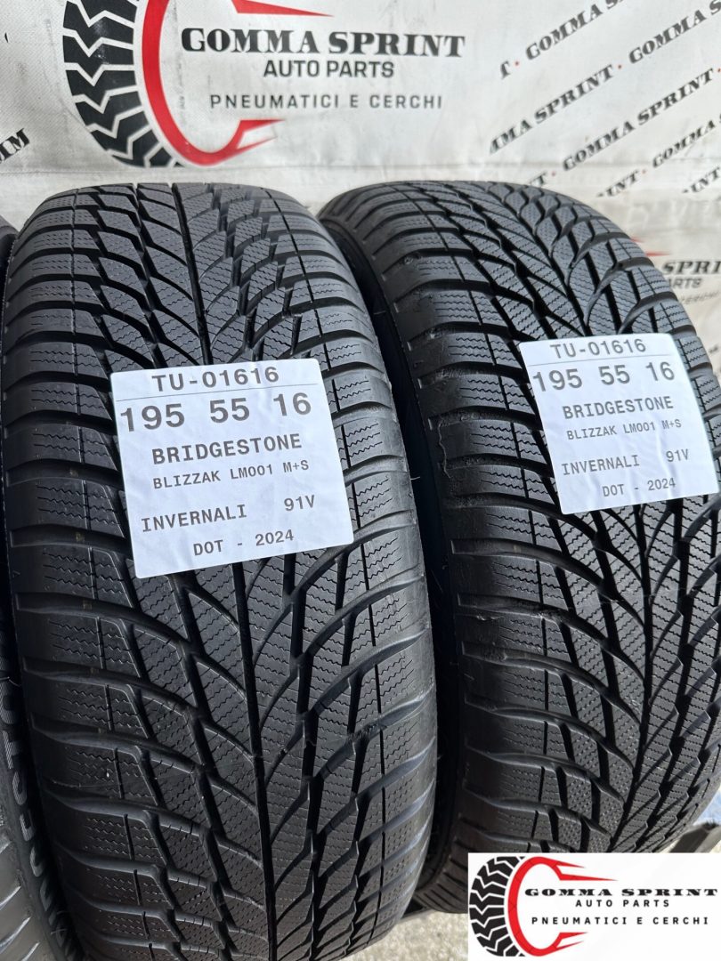 4 PNEUMATICI 195/55 R16 BRIDGESTONE INVERNALI KM0 - immagine 7