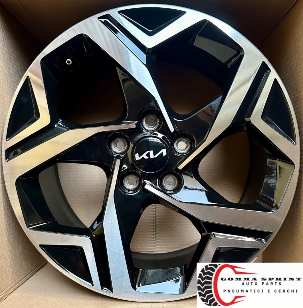 4 CERCHI IN LEGA ORIGINALI RAGGIO 17 KIA SPORTAGE NEW NERO LUCIDO DIAMANTATO (PARI AL NUOVO) - immagine 7