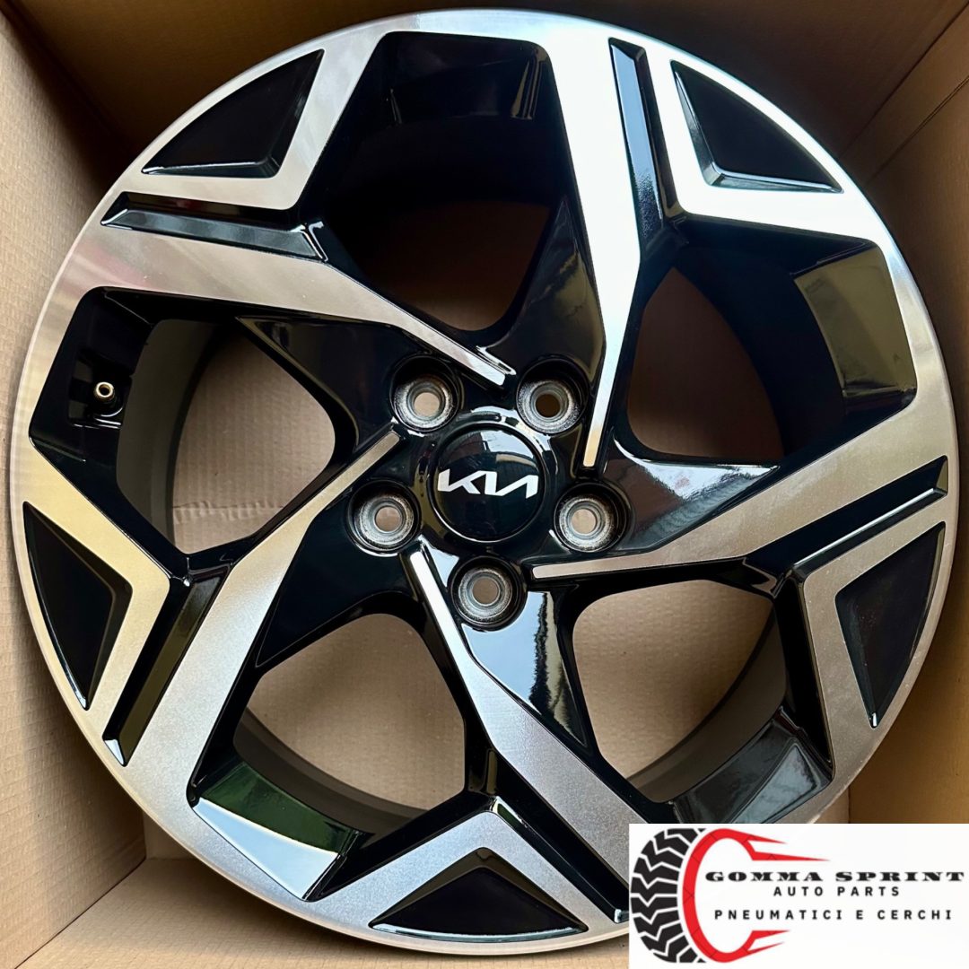 4 CERCHI IN LEGA ORIGINALI RAGGIO 17 KIA SPORTAGE NEW NERO LUCIDO DIAMANTATO (PARI AL NUOVO) - immagine 8