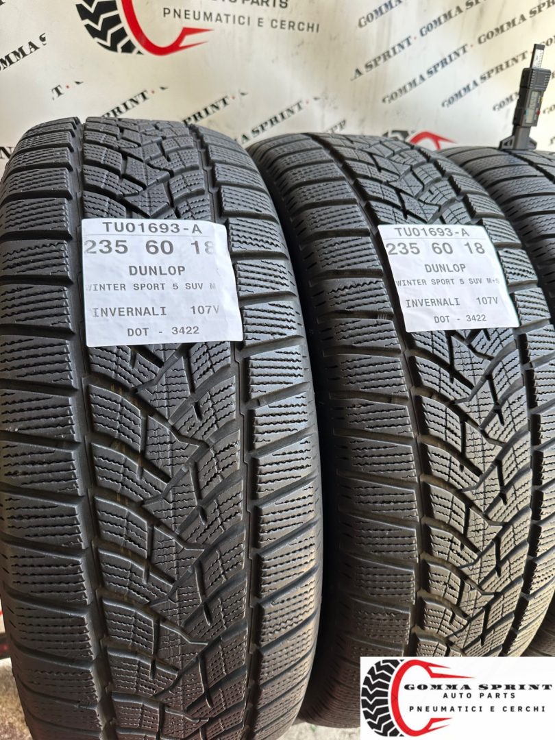 4 PNEUMATICI 235/60 255/55 R18 DUNLOP INVERNALI - immagine 8