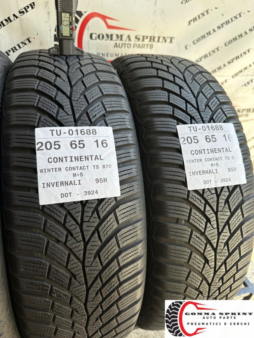 4 PNEUMATICI 205/65 R16 CONTINENTAL INVERNALI - immagine 8