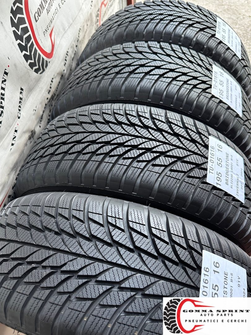 4 PNEUMATICI 195/55 R16 BRIDGESTONE INVERNALI KM0 - immagine 9