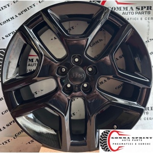 4 CERCHI IN LEGA ORIGINALI RAGGIO 19 JEEP RENEGADE - COMPASS NERO LUCIDO (PARI AL NUOVO)