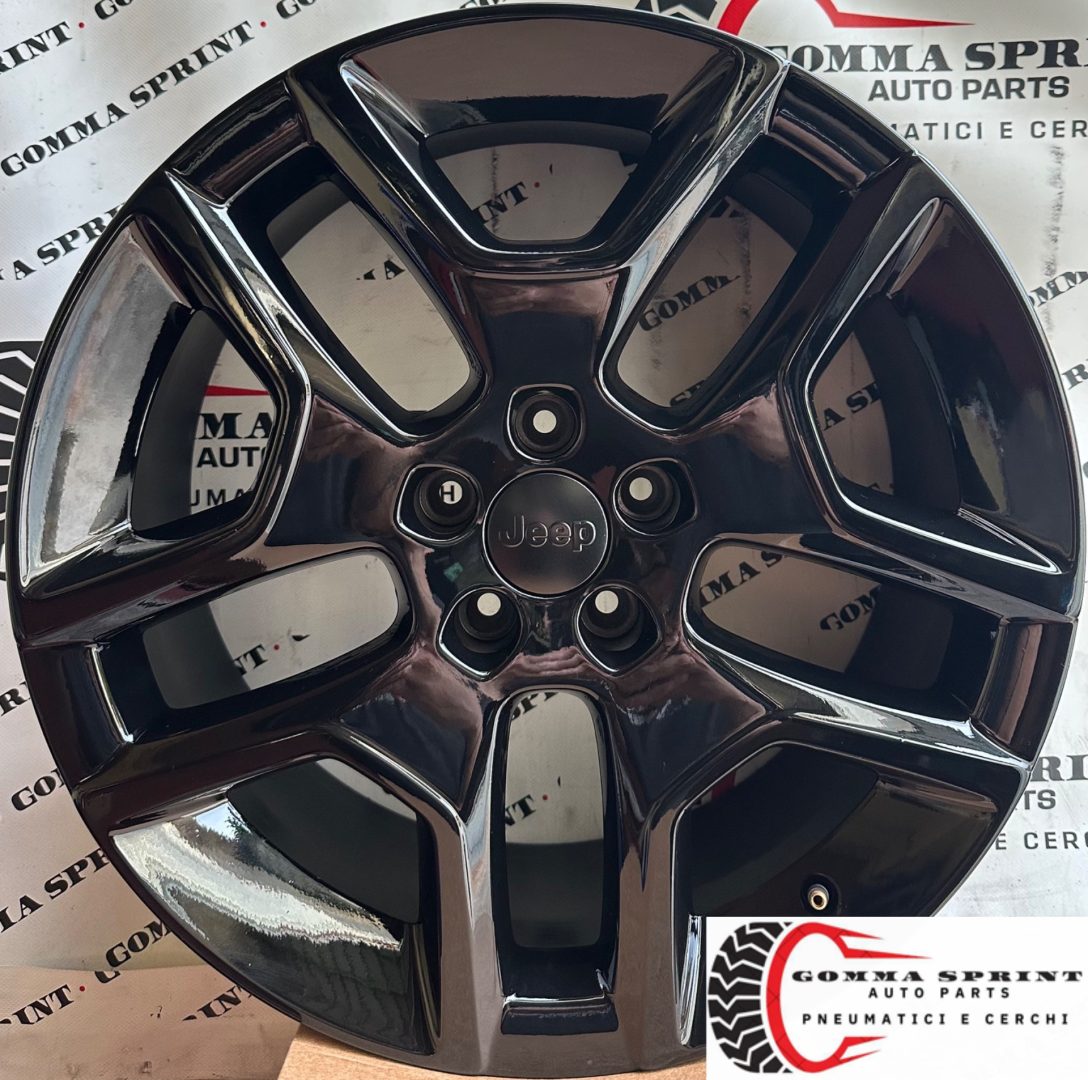 4 CERCHI IN LEGA ORIGINALI RAGGIO 19 JEEP RENEGADE - COMPASS NERO LUCIDO (PARI AL NUOVO)