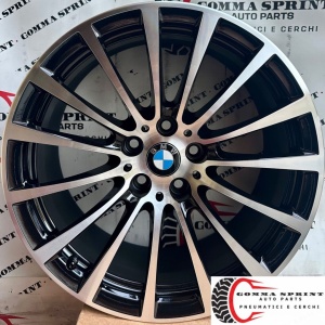 4 CERCHI IN LEGA ORIGINALI RAGGIO 18 BMW SERIE 5 NERO LUCIDO DIAMANTATO (PARI AL NUOVO)