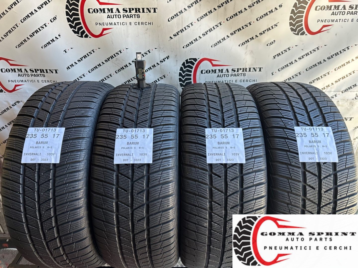 4 PNEUMATICI 235/55 R17 BARUM INVERNALI 75%