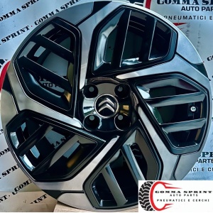4 CERCHI IN LEGA ORIGINALI RAGGIO 18 CITROEN C4 C4X NERO LUCIDO DIAMANTATO (PARI AL NUOVO)
