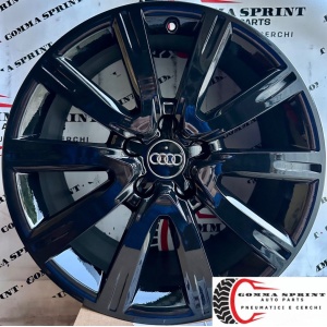 4 CERCHI IN LEGA ORIGINALI RAGGIO 18 AUDI A6 A4 Q5 NERO LUCIDO (PARI AL NUOVO)