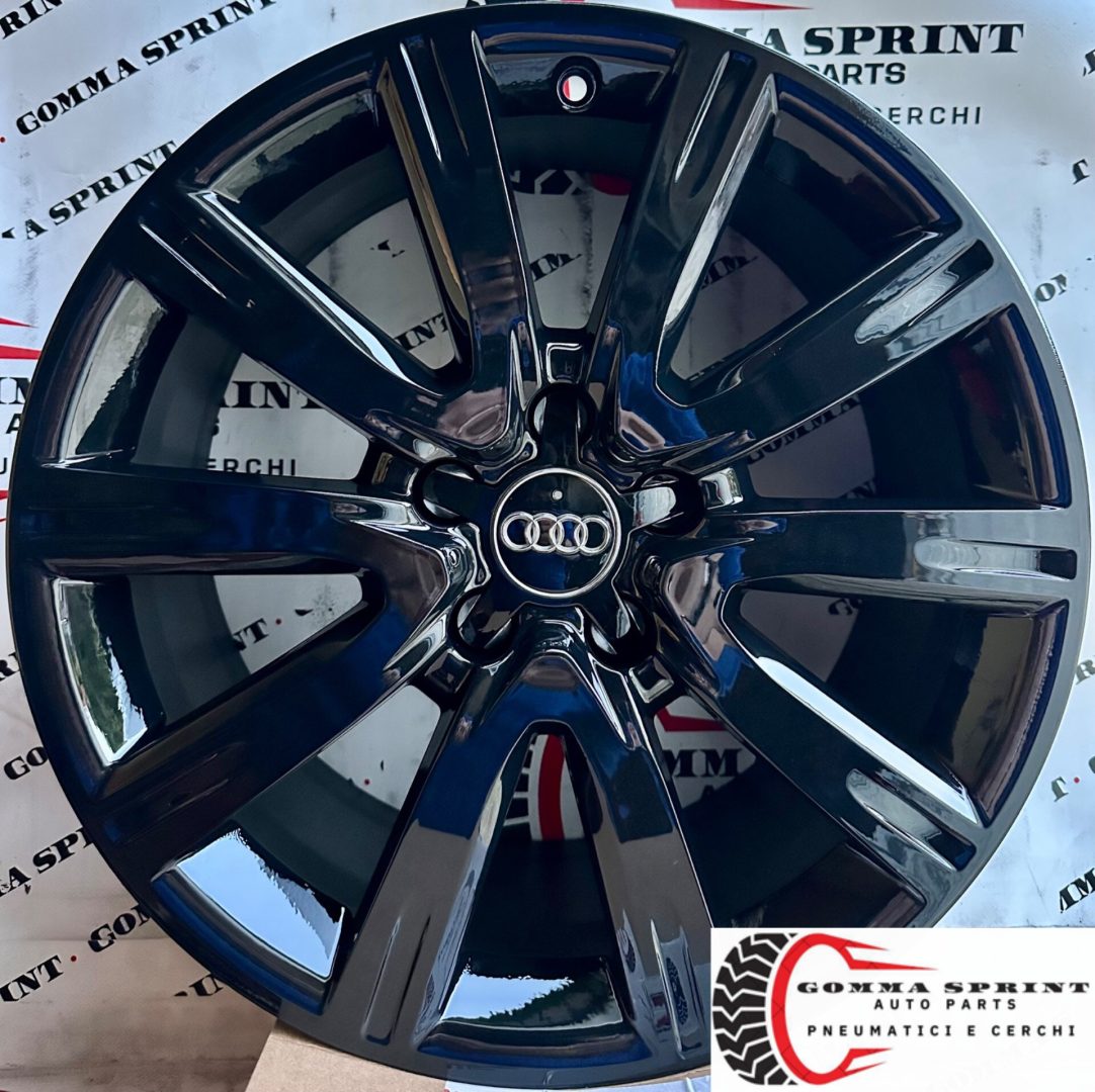 4 CERCHI IN LEGA ORIGINALI RAGGIO 18 AUDI A6 A4 Q5 NERO LUCIDO (PARI AL NUOVO)