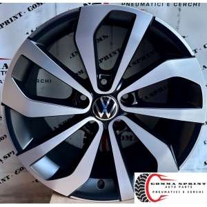 4 CERCHI IN LEGA RAGGIO 17 VOLKSWAGEN T- ROC GOLF 5 6 7 NERO OPACO DIAMANTATO (PARI AL NUOVO)