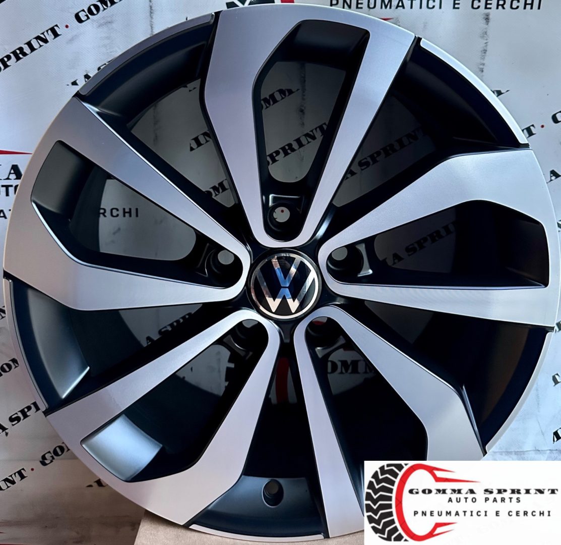 4 CERCHI IN LEGA RAGGIO 17 VOLKSWAGEN T- ROC GOLF 5 6 7 NERO OPACO DIAMANTATO (PARI AL NUOVO)