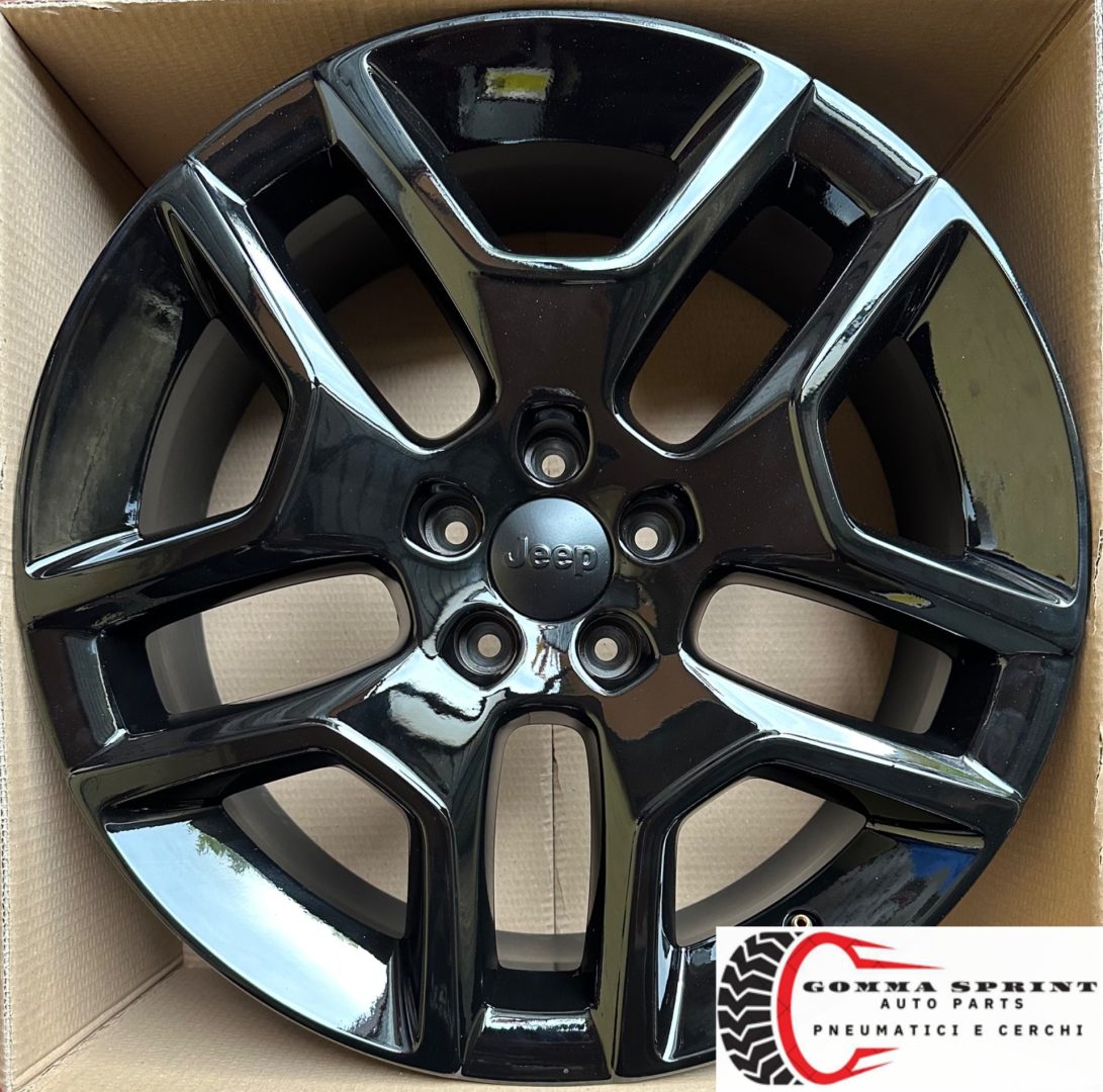 4 CERCHI IN LEGA ORIGINALI RAGGIO 19 JEEP RENEGADE - COMPASS NERO LUCIDO (PARI AL NUOVO) - immagine 10