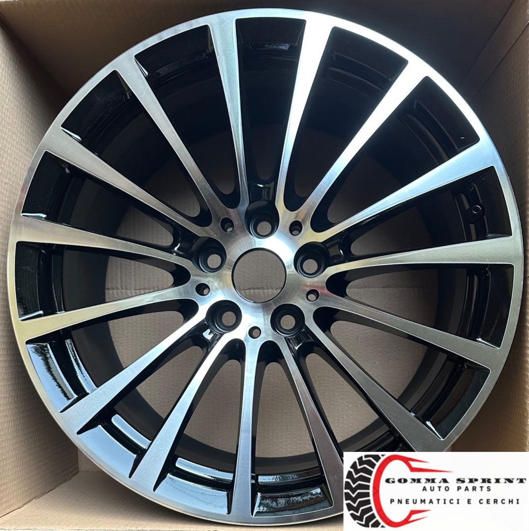 4 CERCHI IN LEGA ORIGINALI RAGGIO 18 BMW SERIE 5 NERO LUCIDO DIAMANTATO (PARI AL NUOVO) - immagine 10