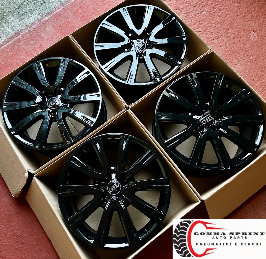 4 CERCHI IN LEGA ORIGINALI RAGGIO 18 AUDI A6 A4 Q5 NERO LUCIDO (PARI AL NUOVO) - immagine 10