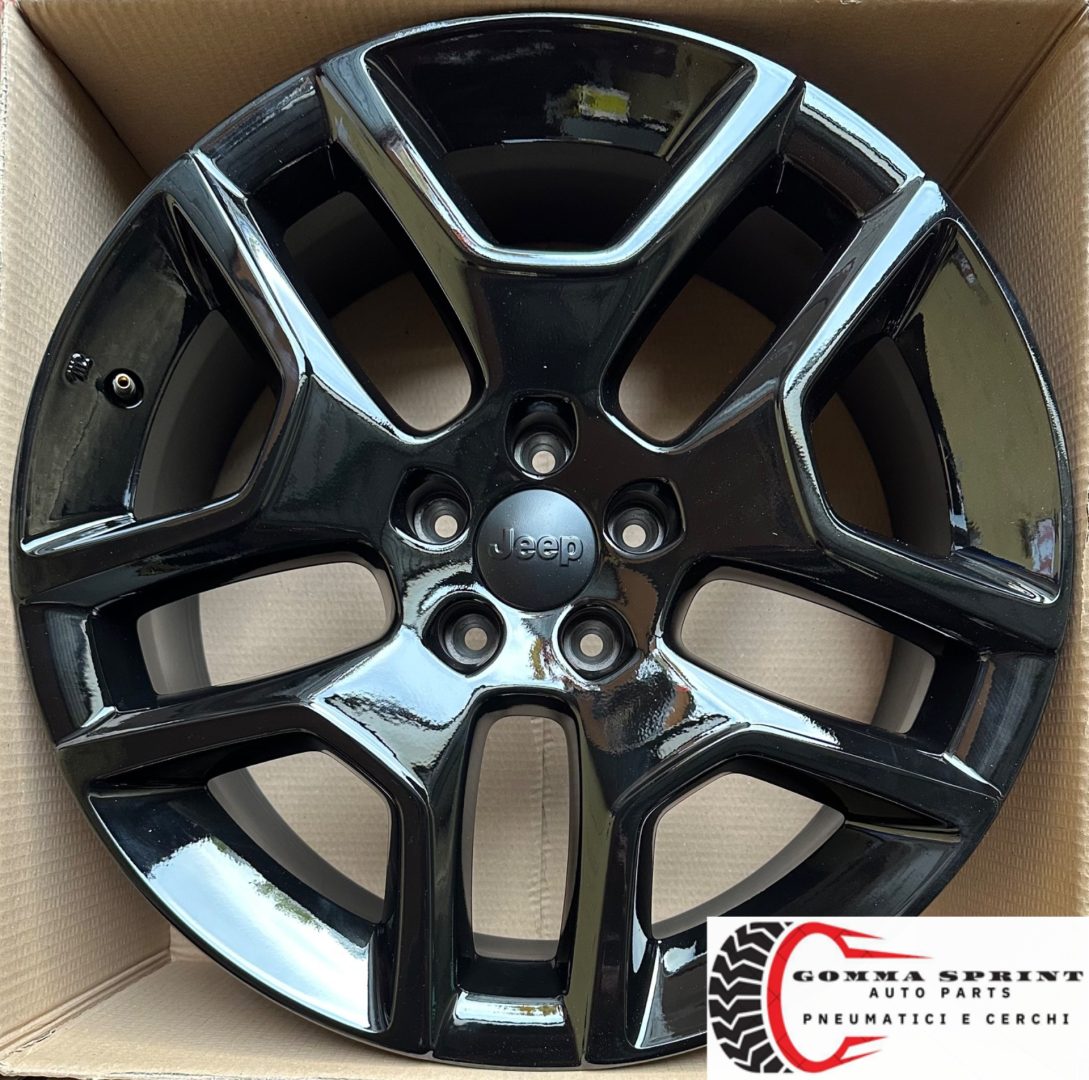 4 CERCHI IN LEGA ORIGINALI RAGGIO 19 JEEP RENEGADE - COMPASS NERO LUCIDO (PARI AL NUOVO) - immagine 11