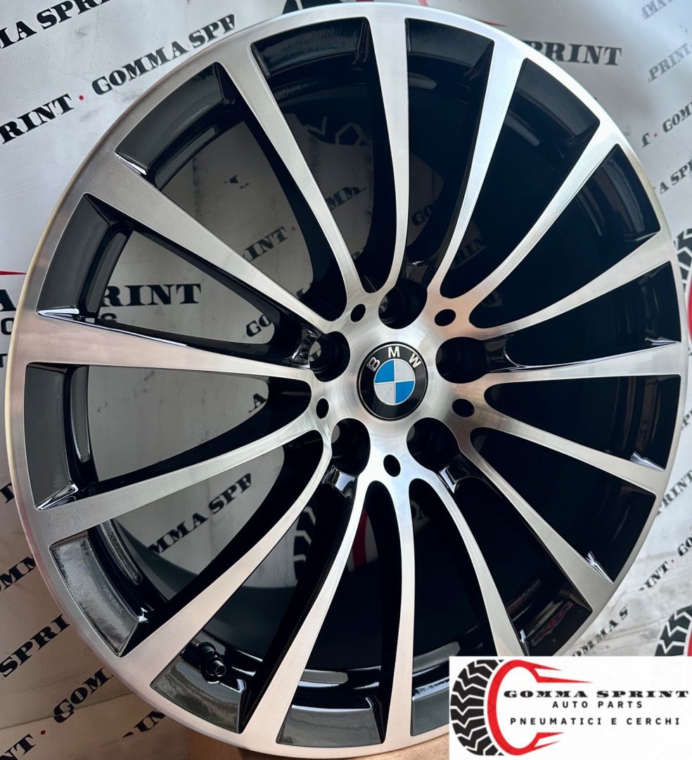 4 CERCHI IN LEGA ORIGINALI RAGGIO 18 BMW SERIE 5 NERO LUCIDO DIAMANTATO (PARI AL NUOVO) - immagine 2
