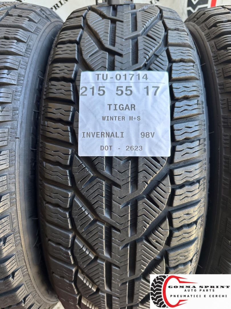 4 PNEUMATICI 215/55 R17 TIGAR INVERNALI 90% - immagine 2