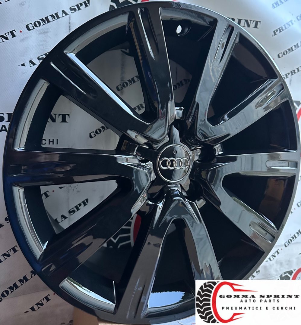 4 CERCHI IN LEGA ORIGINALI RAGGIO 18 AUDI A6 A4 Q5 NERO LUCIDO (PARI AL NUOVO) - immagine 2